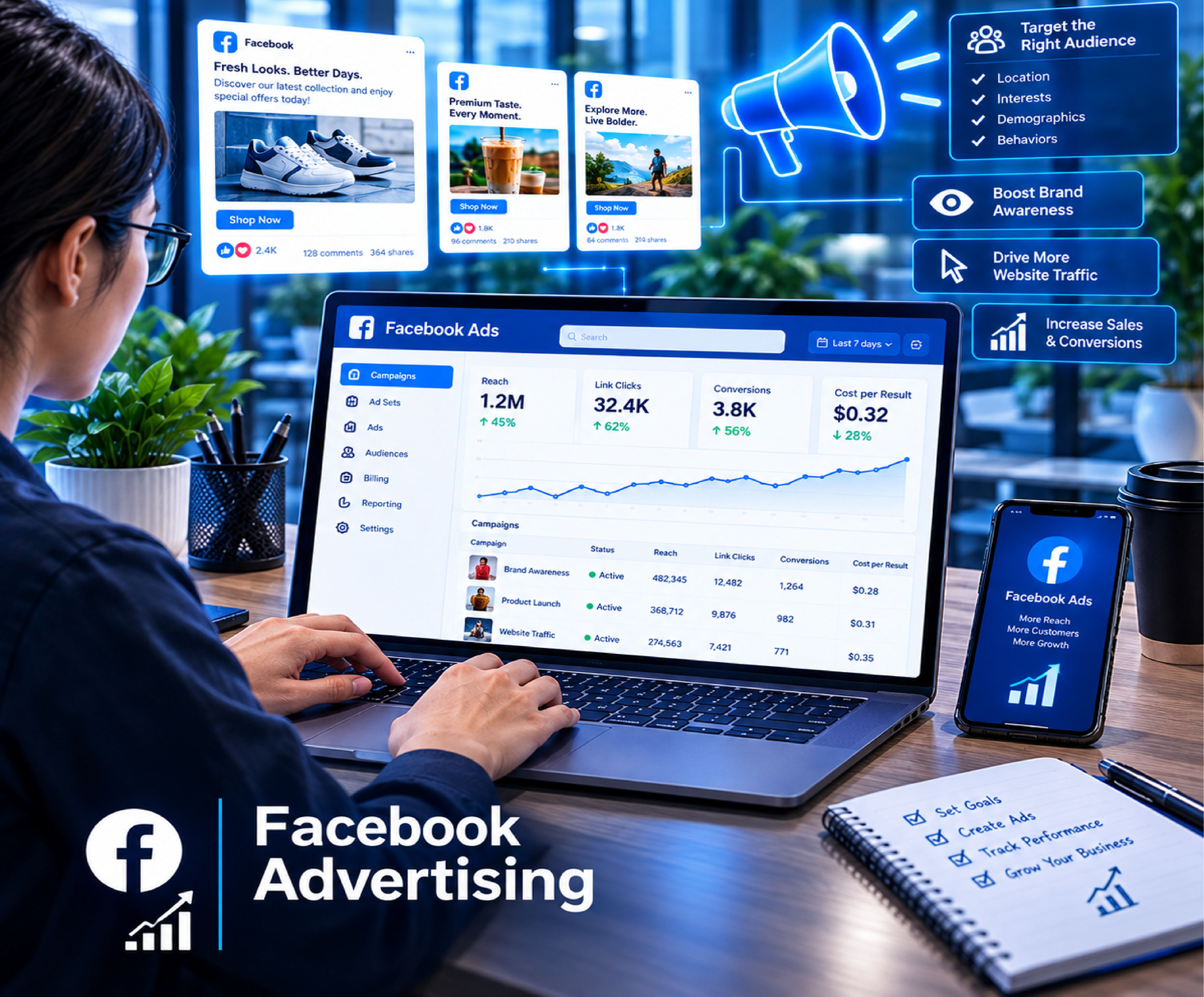 Facebook advertising icon